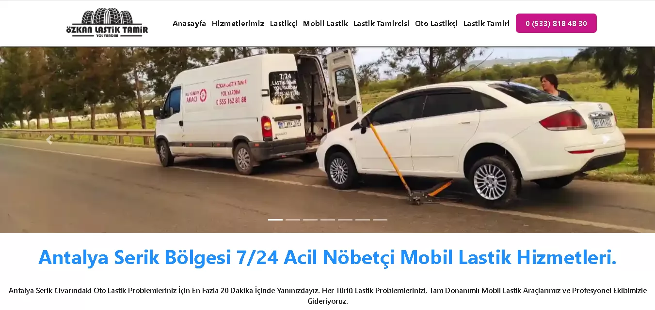 Mobil Lastik Tamiri, Mobil Lastikçi Web Site Tasarımları
