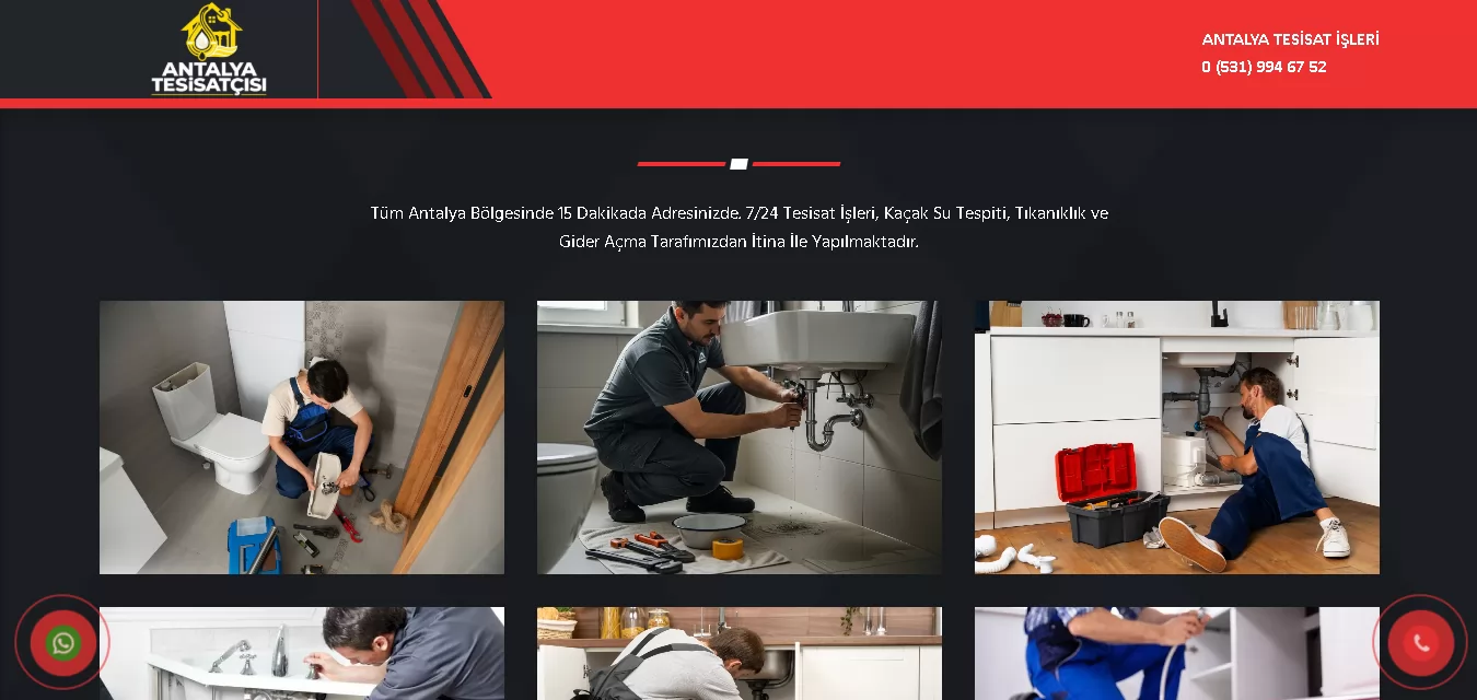 Su Tesisatçıları ve Acil Tesisat Firmalarına Özel Web Sitesi Tasarım